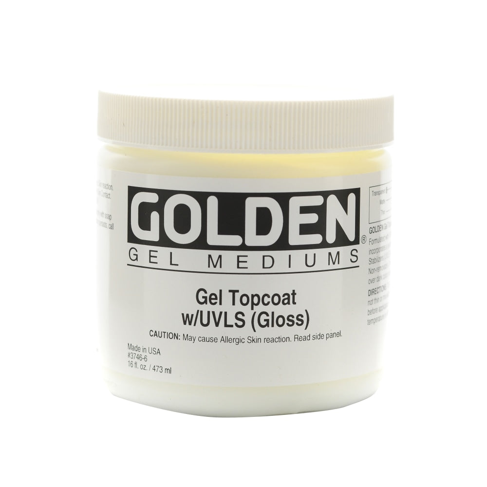 Golden Digital Mixed Media Gel Topcoat With UVLS, Gloss, 16 Oz