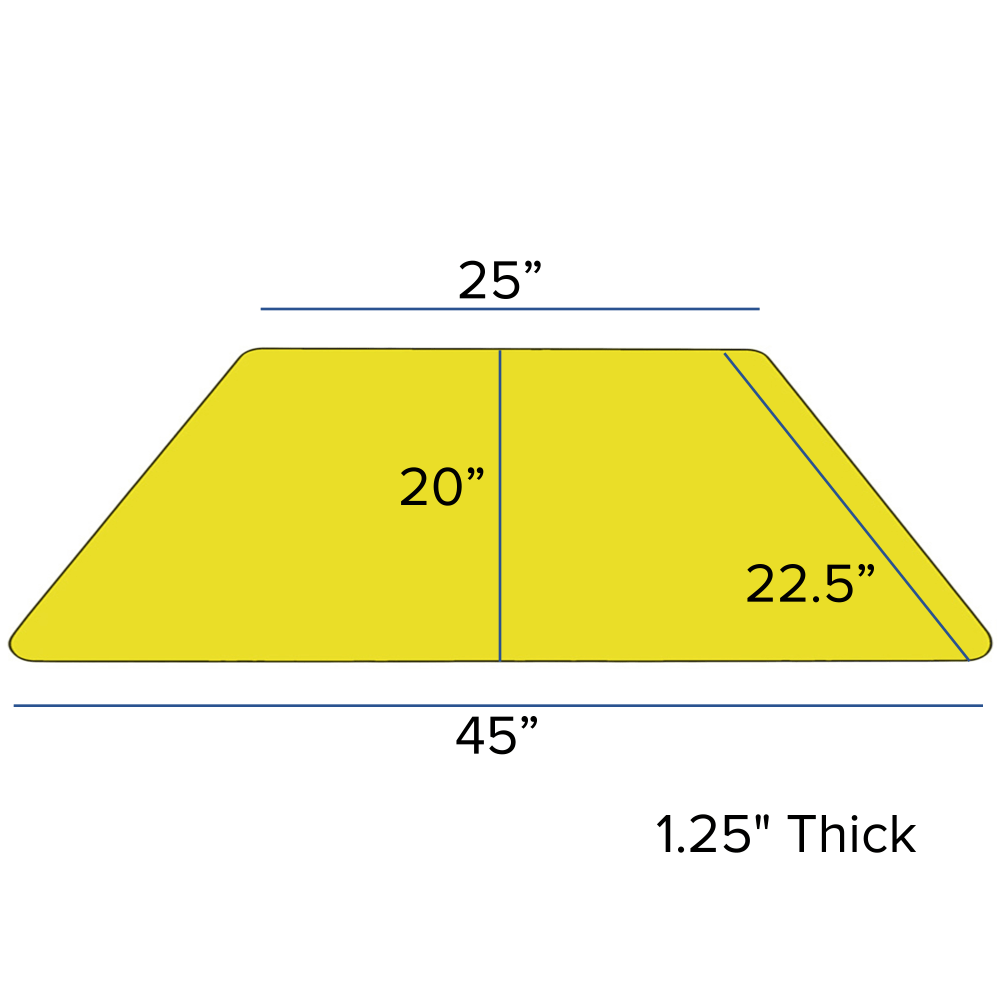 Flash Furniture Mobile 47inW Trapezoid HP Laminate Activity Table With Standard Height-Adjustable Legs, Yellow