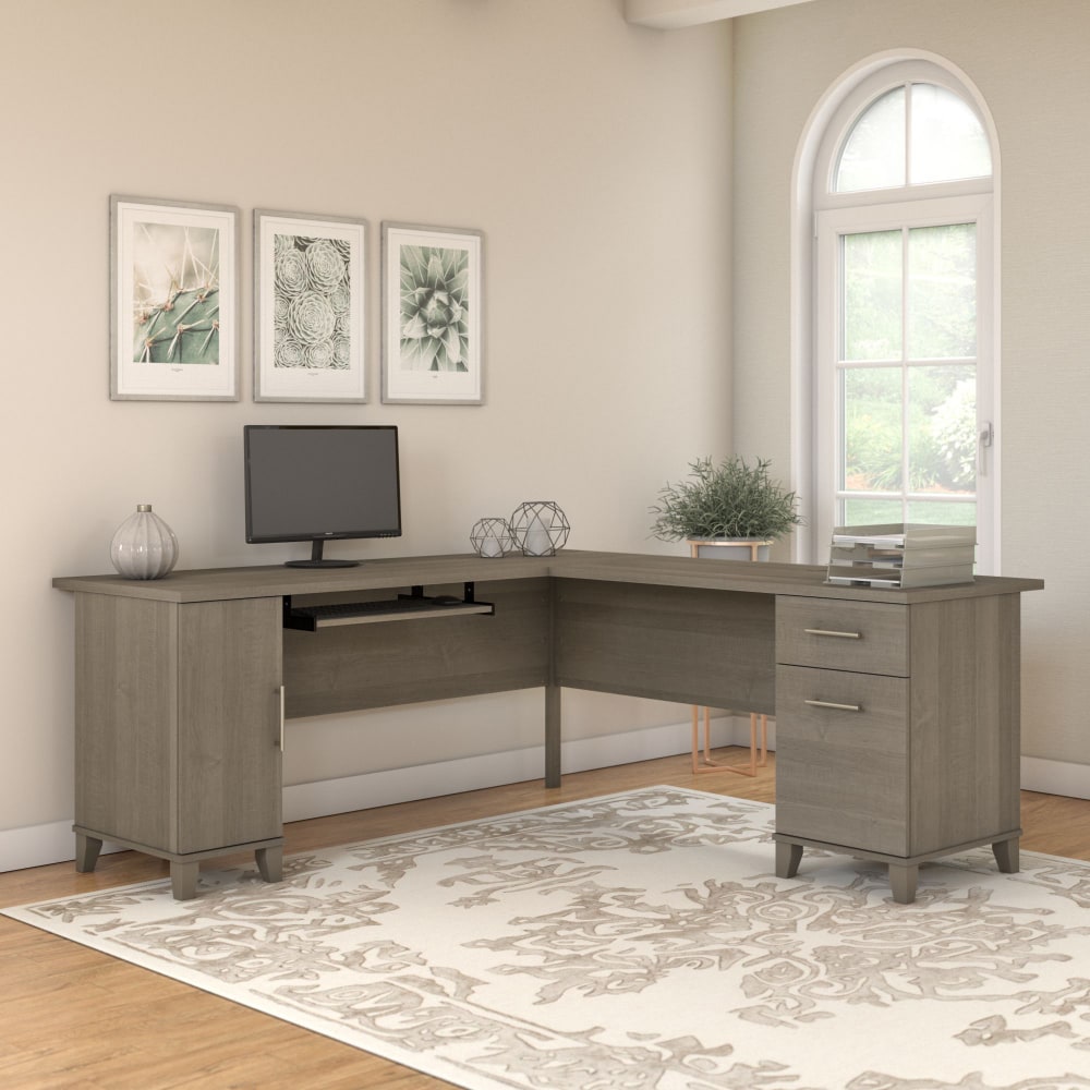 Bush Business Furniture Somerset 70inW L-Shaped Corner Desk, Ash Gray, Standard Delivery