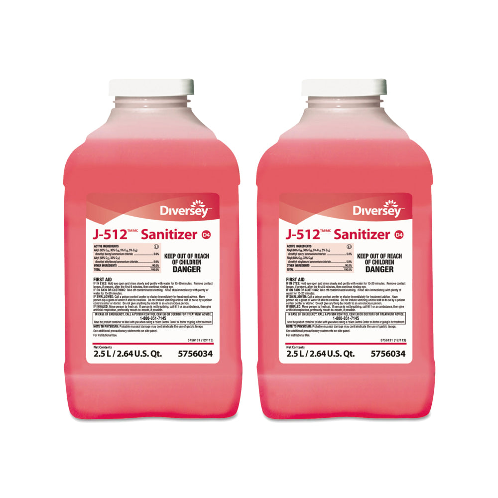 Diversey J-512TM/MC Sanitizer, Quaternary Scent, 84.5 Oz Bottle, Case Of 2