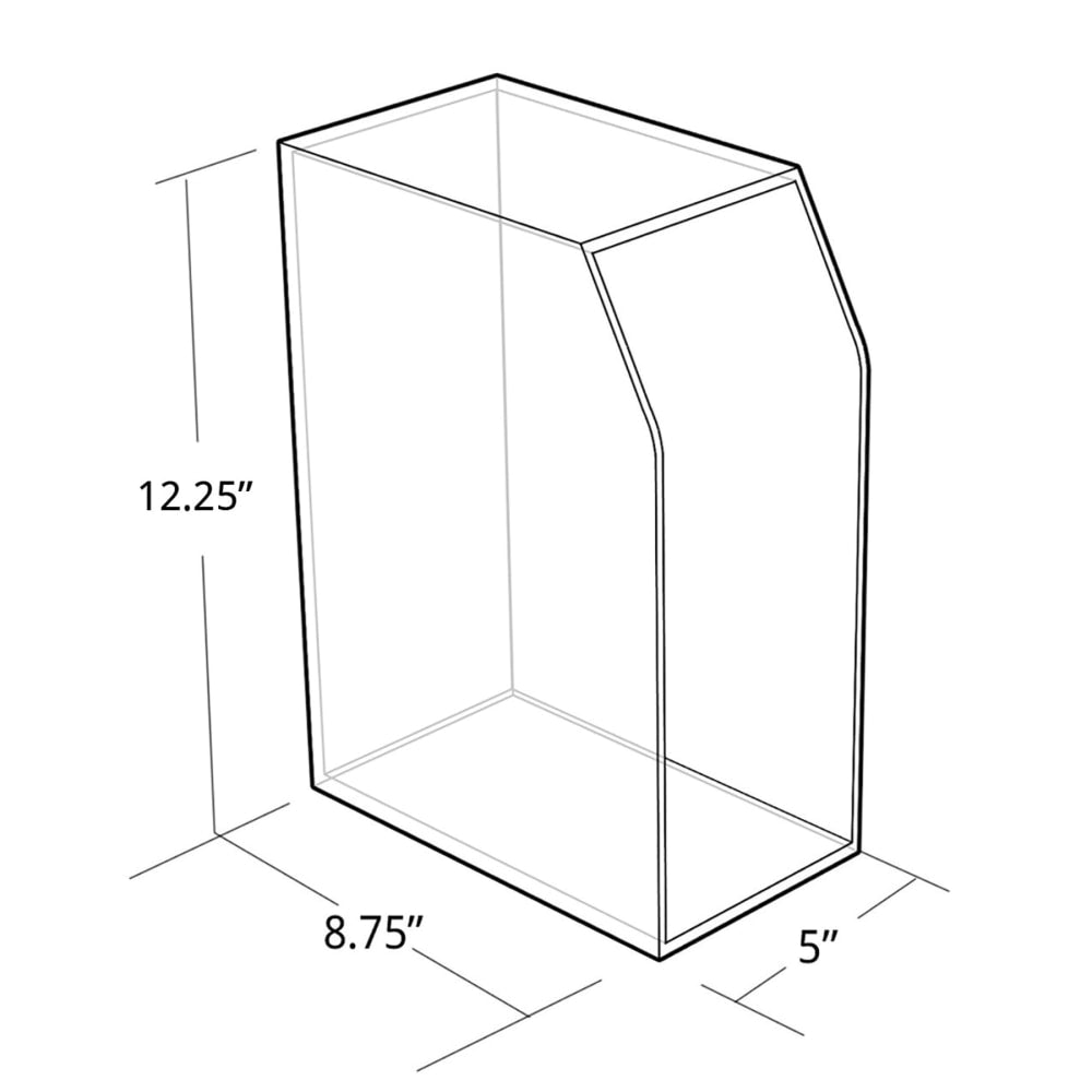 Azar Displays Acrylic Desktop Magazine/File Holder, 12-1/4inH x 5inW x 8-3/4inD, Clear