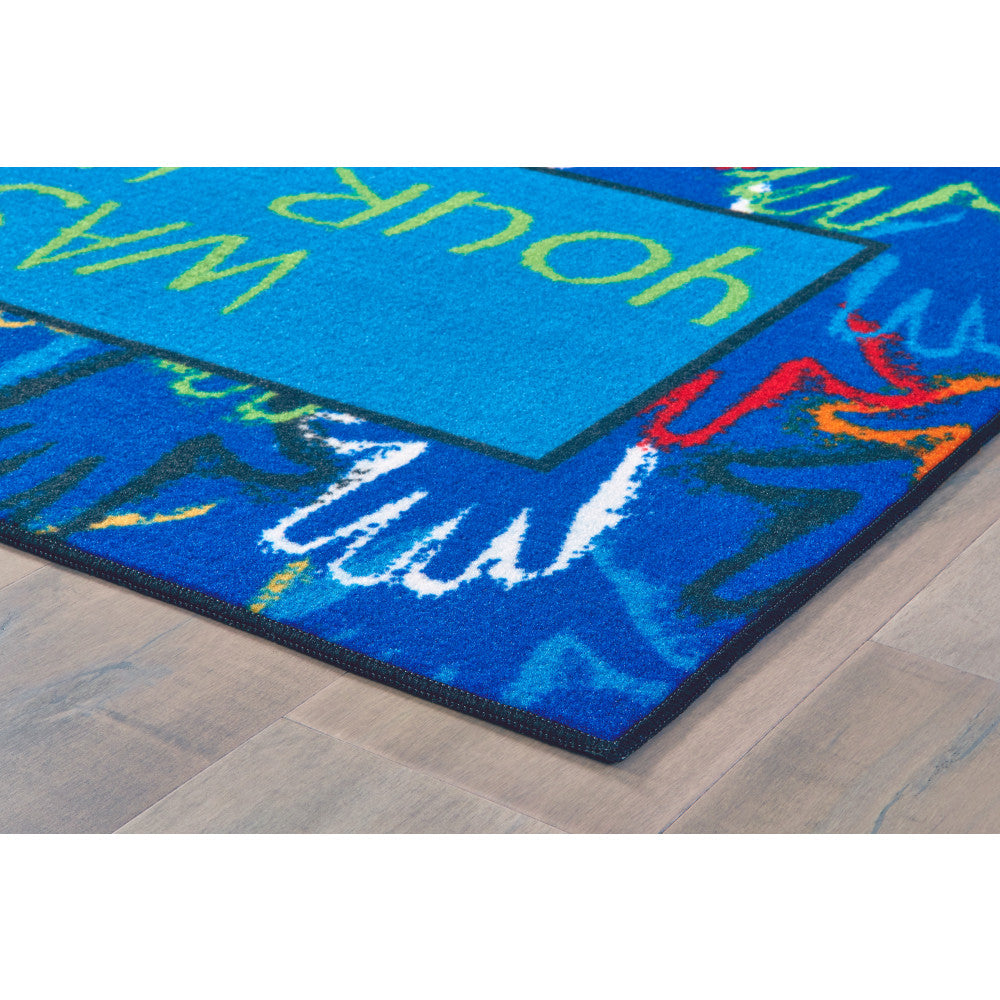 Carpets for Kids KID$Value Rugs Wash Your Hands Rug, 3ft x 4 1/2ft , Blue