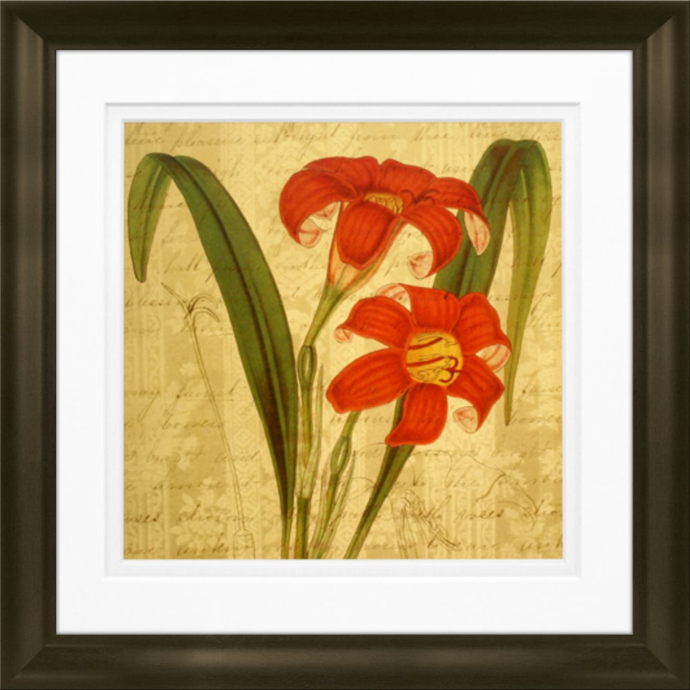 Timeless Frames Marren Espresso-Framed Floral Artwork, 10in x 10in, Poetic Lillies