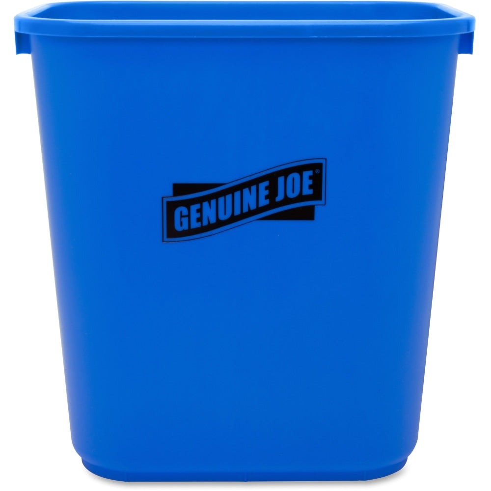 Genuine Joe Recycle Wastebasket, 15inH x 14 1/2inW x 10 1/2inD, 7.13-Gallon Capacity, Blue