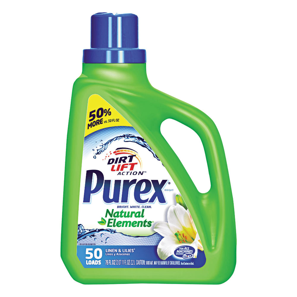 Purex Ultra Natural Elements HE Liquid Detergent, Linen & Lilies Scent, 75 Oz Bottle