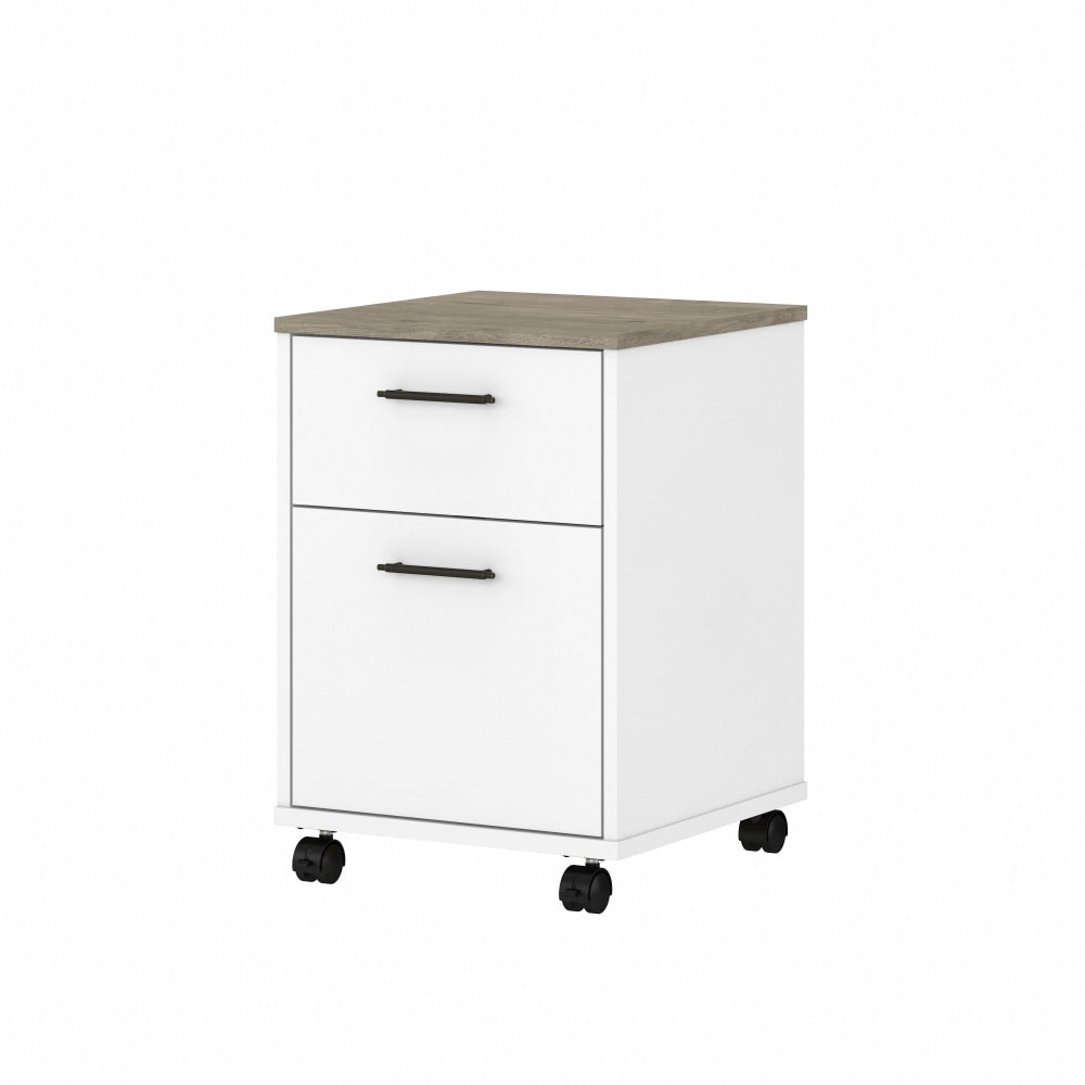 Bush Furniture Key West 16inD Vertical 2-Drawer Mobile File Cabinet, Shiplap Gray/Pure White, Delivery