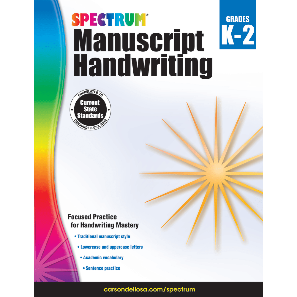 Spectrum Manuscript Handwriting Workbook