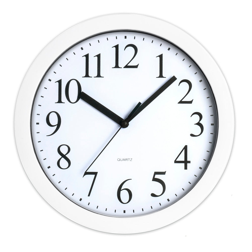 Realspace Round Quartz Analog Wall Clock, 9in, White