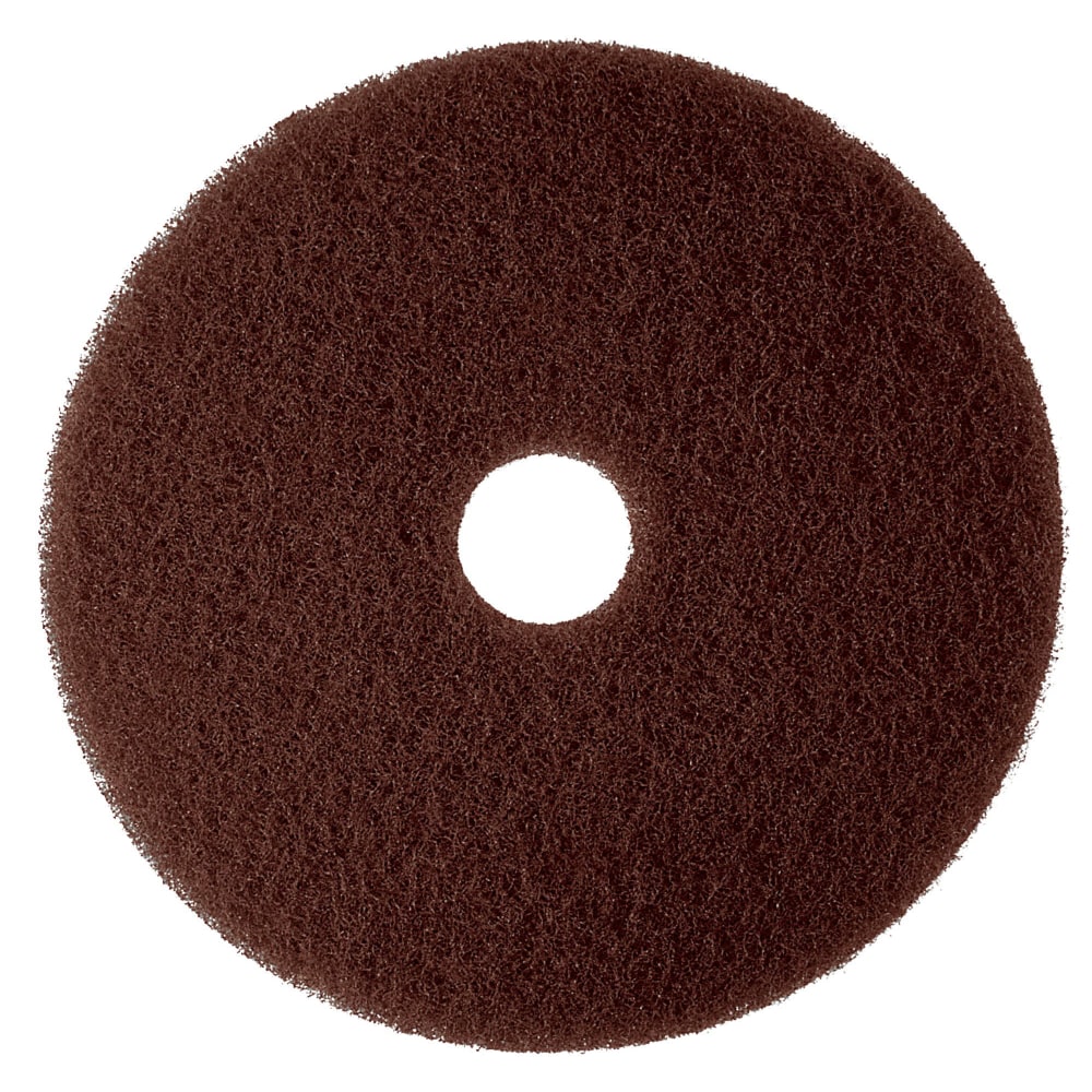 3M 7100 Floor Stripper Pads, 20in, Brown, Pack Of 5 Pads