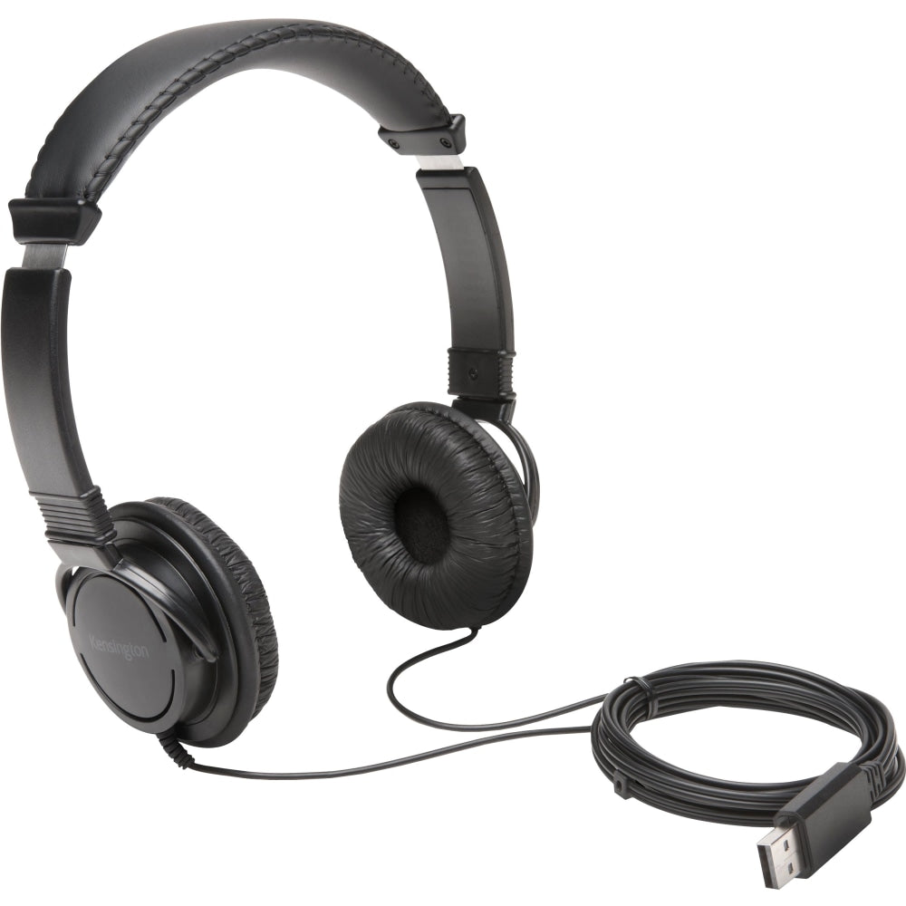 Kensington Classic USB-A Headphone - Stereo - USB Type A - Wired - Over-the-head - Binaural - Circumaural - 6 ft Cable