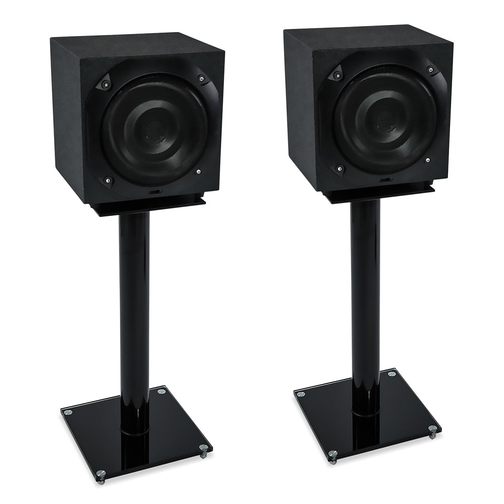 Mount-It! MI-58B Speaker Floor Stands, 23inH x 10inW x 8inD, Black, Set Of 2 Stands