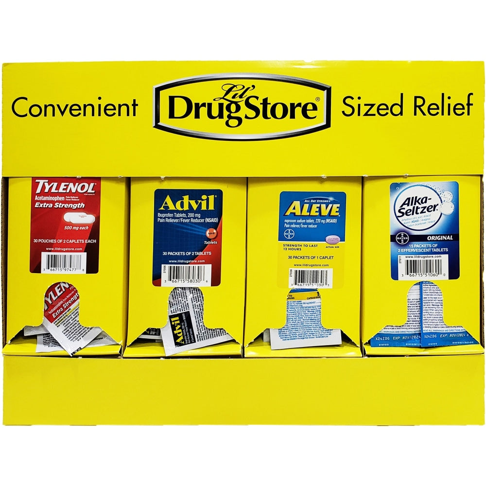 Lil Drug Store Grab n Go Display Medicine Dispenser - 10.8in Height x 16.5in Width x 2.3in Depth Length - Cardboard Case - 1 Each