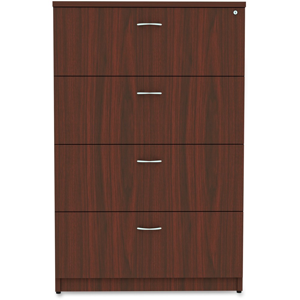 Lorell Essentials 35-1/2inW x 22inD Lateral 4-Drawer File Cabinet, Mahogany