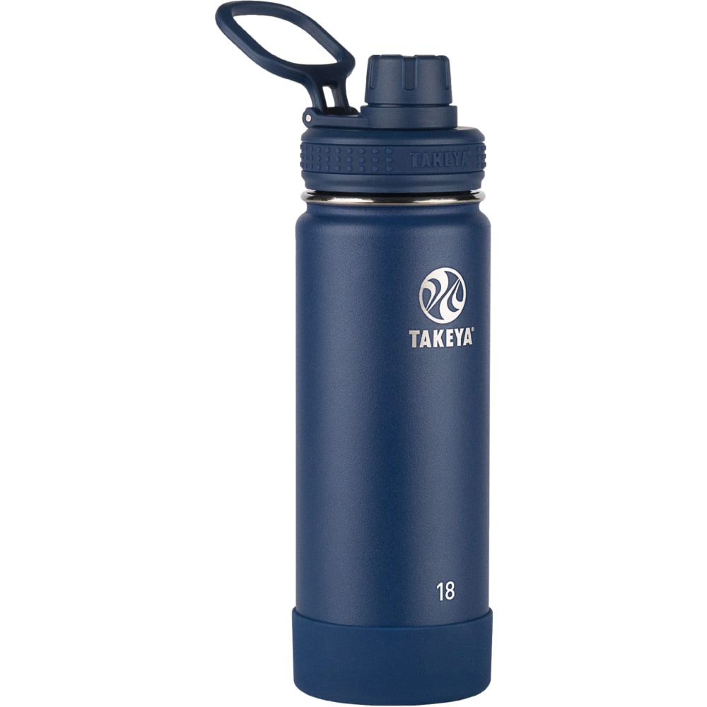 Takeya Actives Spout Reusable Water Bottle, 18 Oz, Midnight