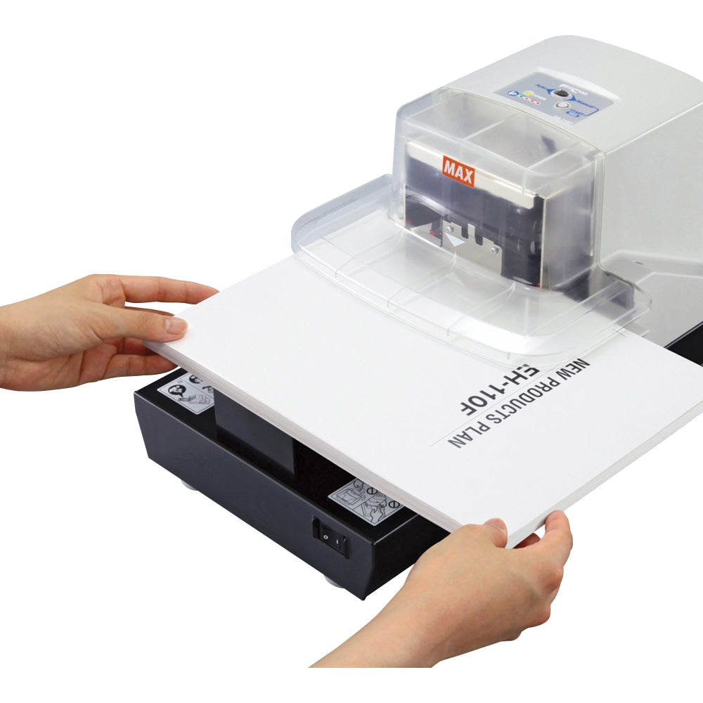 MAX Electronic Stapler - 100 of 80g/m2 Paper Sheets Capacity - 1 Each - Black, White