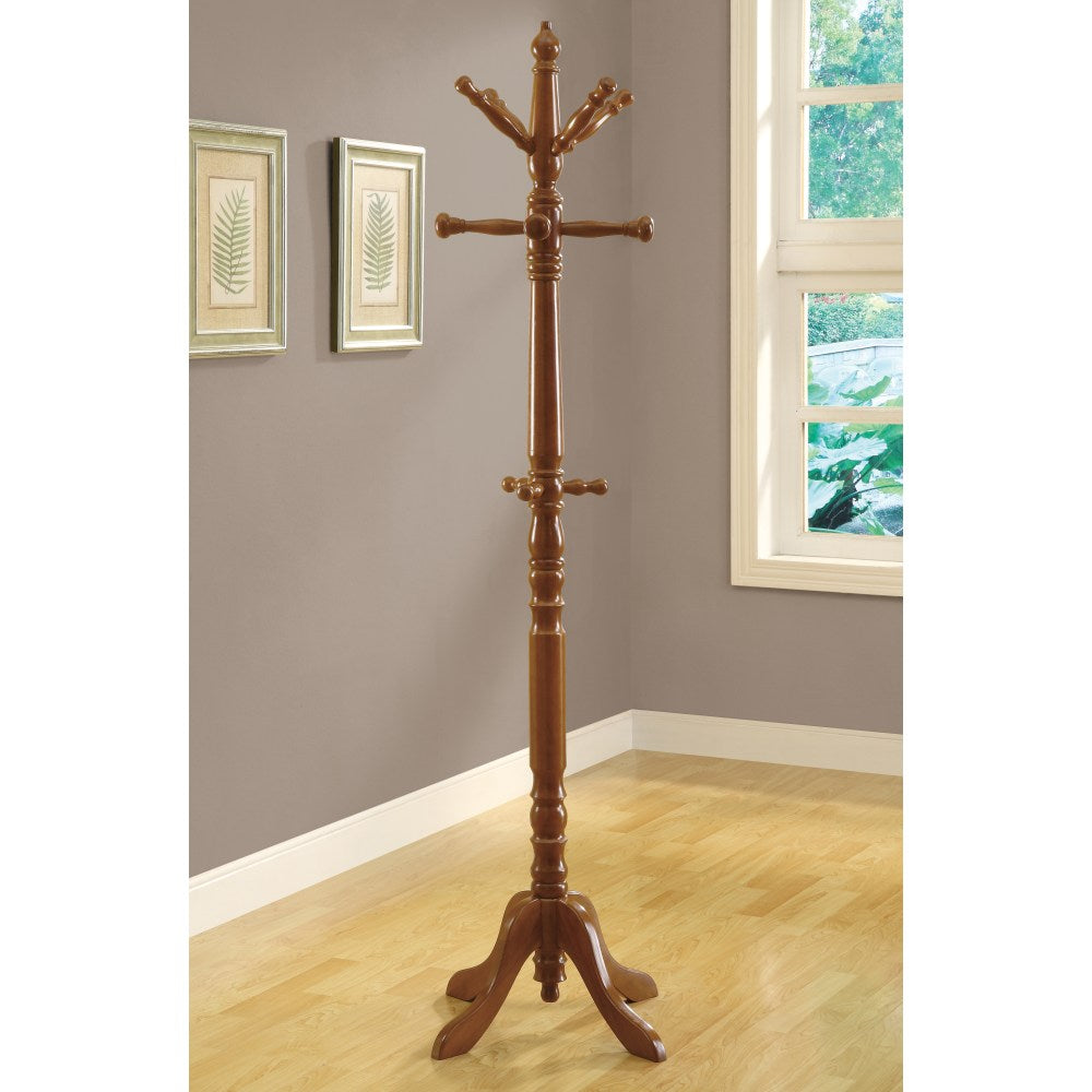 Monarch Specialties 11-Hook Wood Coat Rack, Oak