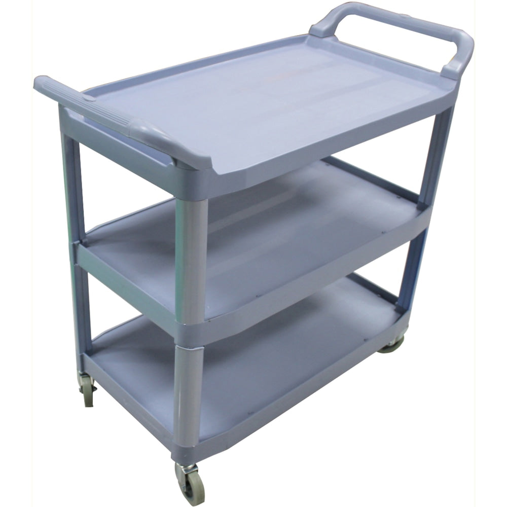 Impact 3-Shelf Bussing Cart - 3 Shelf - 200 lb Capacity - 4in Caster Size - 40in Length x 20in Width x 38in Height - Gray - 1 Each