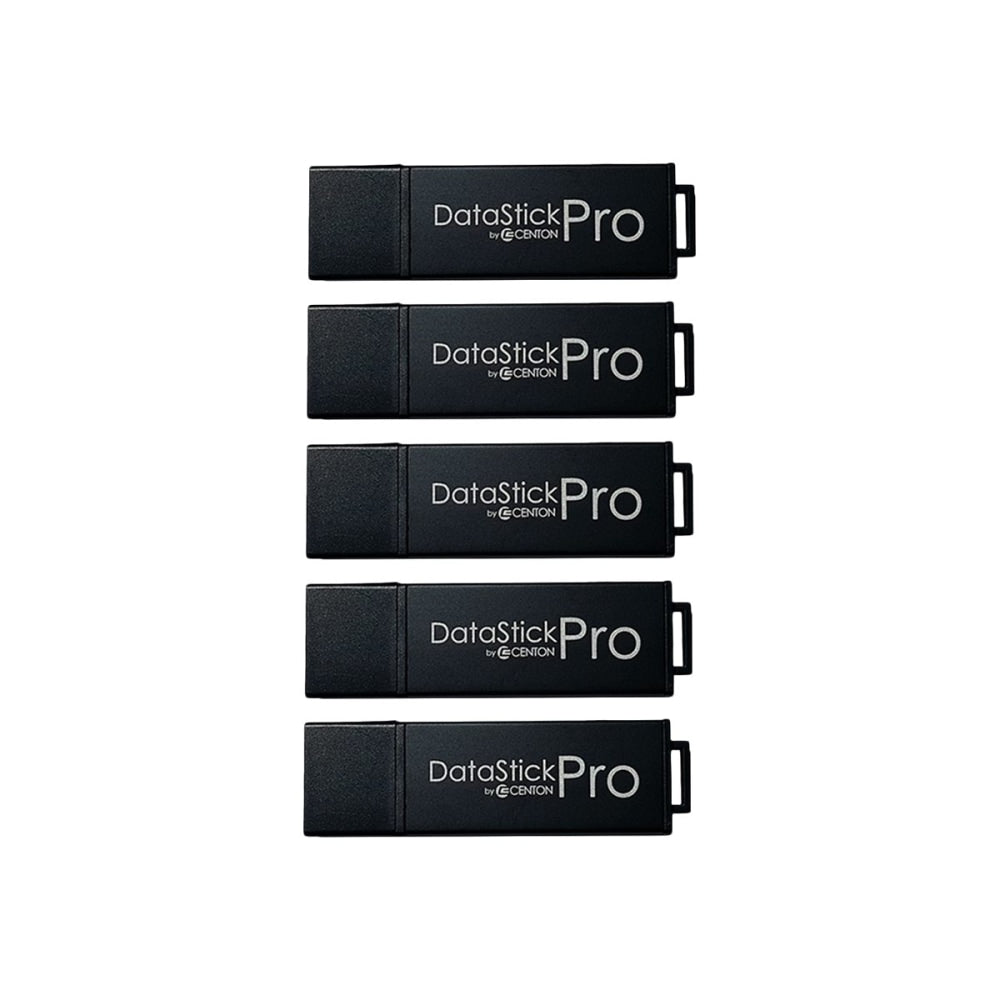 Centon DataStick Pro USB Flash Drives, USB 3.0, 32GB, Black, Pack Of 5, S1-U3P6-32G-5B