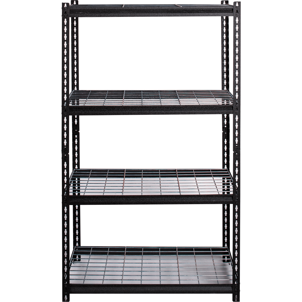 Lorell Wire Deck Shelving - 60in Height x 36in Width x 18in Depth - Recycled - Black - Steel - 1Each