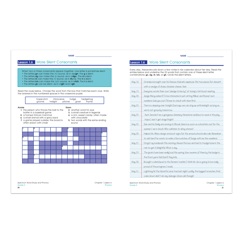 Carson-Dellosa Spectrum Word Study And Phonics Workbook, Grade 5