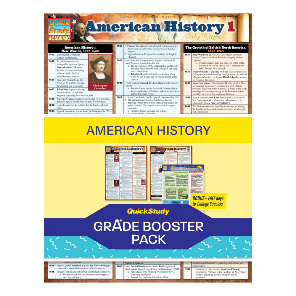 QuickStudy Grade Booster Pack, American History