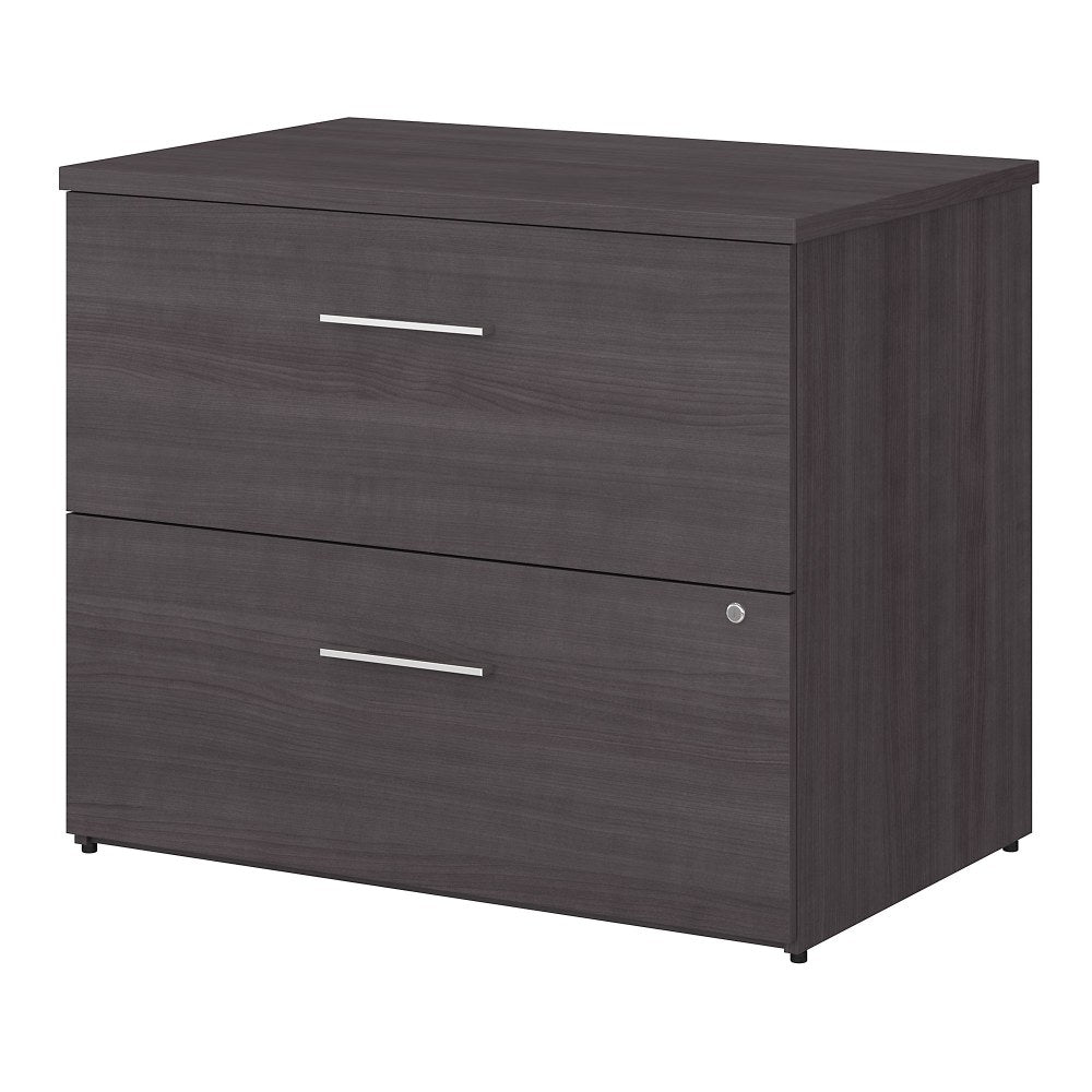 Bush Business Furniture Office 500 35-2/3inW x 23-1/3inD Lateral 2-Drawer File Cabinet, Storm Gray, Standard Delivery - Partially Assembled