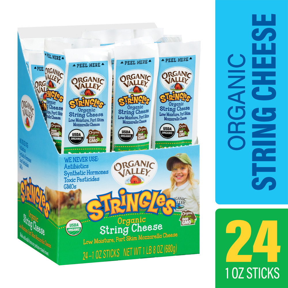 Organic Valley String Cheese, 1 Oz, Pack Of 24 Sticks