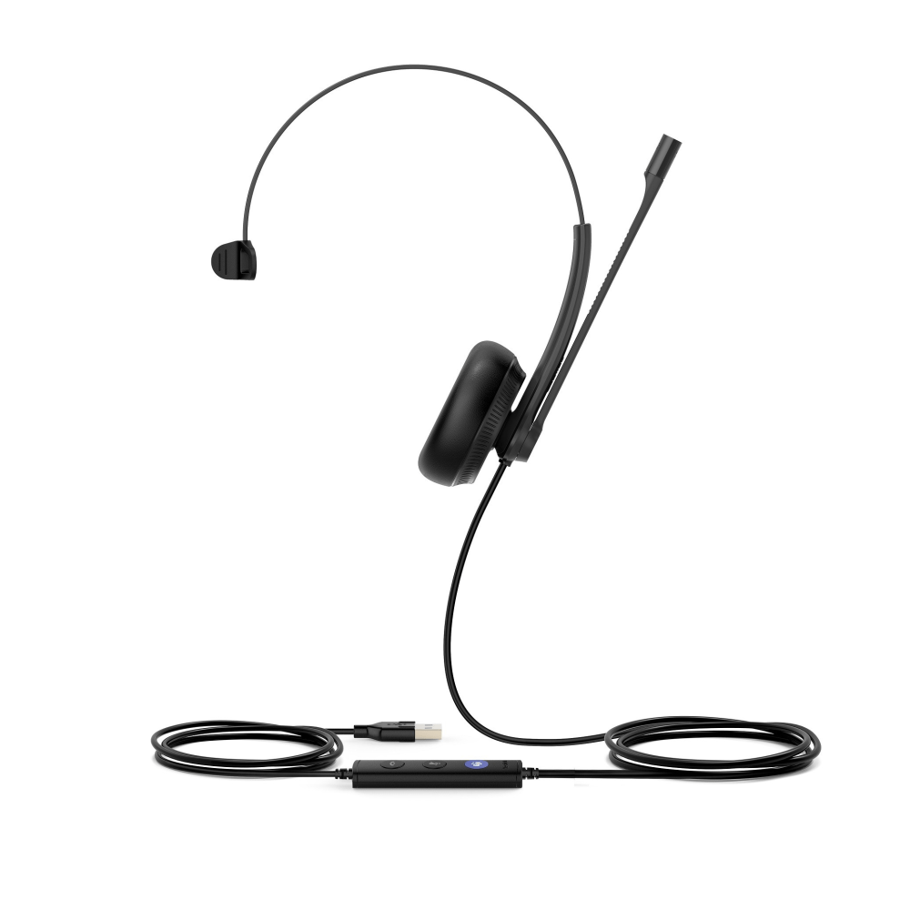 Yealink Mono UC USB Wired Headset, Black, YEA-UH34-MONO-UC