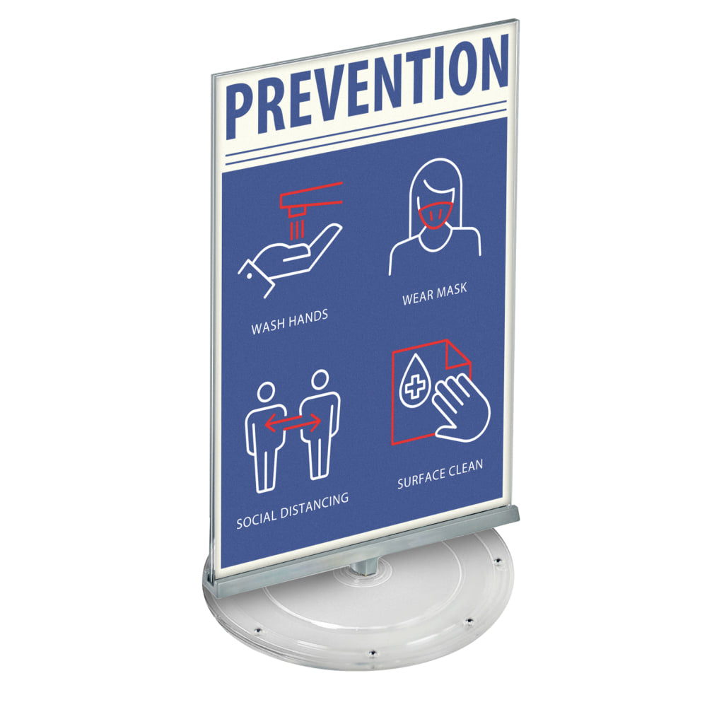 Azar Displays Revolving Acrylic Vertical 2-Sided Sign Holders, 18-1/4in x 11in, Clear, Pack Of 2 Holders