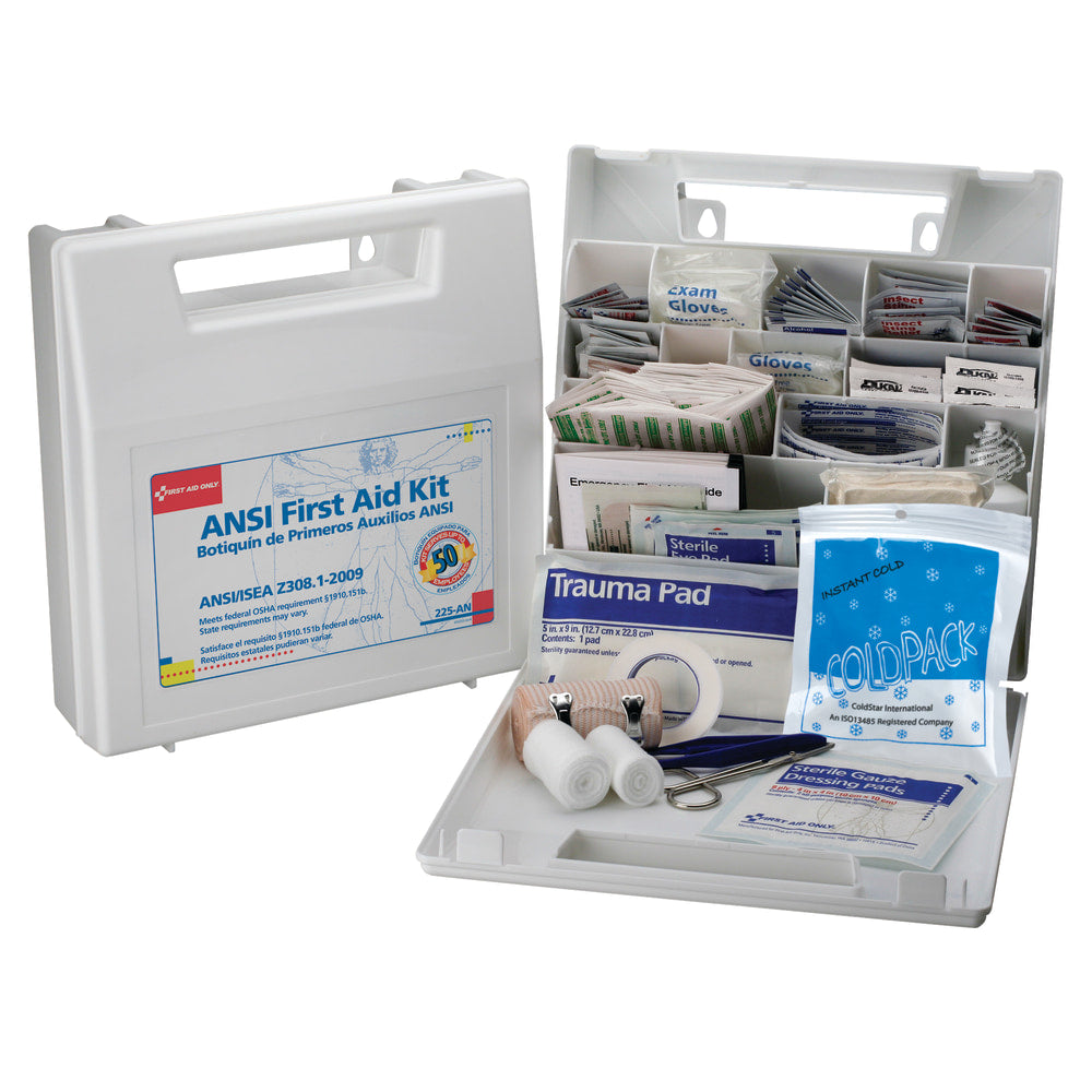 First Aid Only 50-person Worksite First Aid Kit - 196 x Piece(s) For 50 x Individual(s) - 11.3in Height x 10.8in Width x 3in Depth Length - Plastic Case - 1 Each