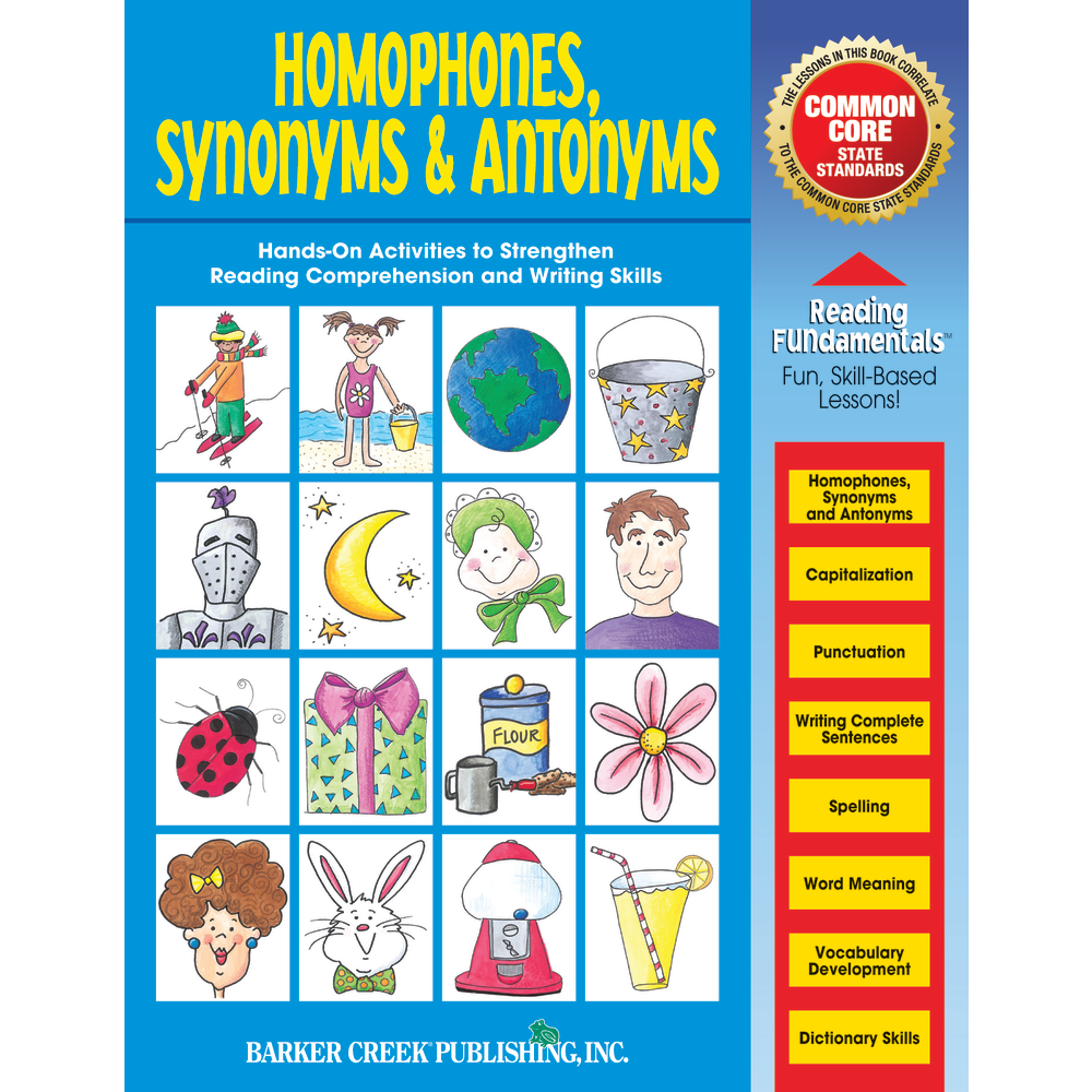 Barker Creek Grammar Activity Book, Homophones, Synonyms And Antonyms, Grades 1 To College