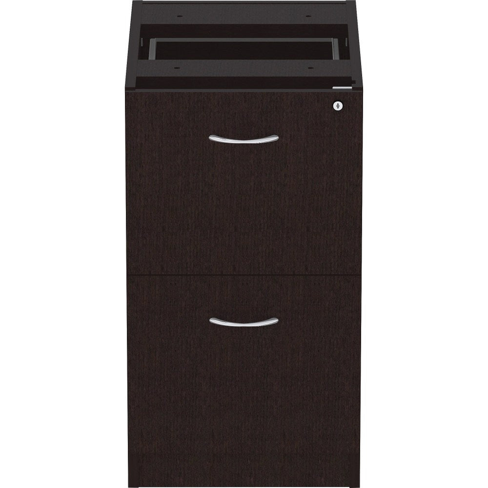 Lorell Essentials 22inD Vertical Pedestal File Cabinet With 2 File Drawers, Espresso