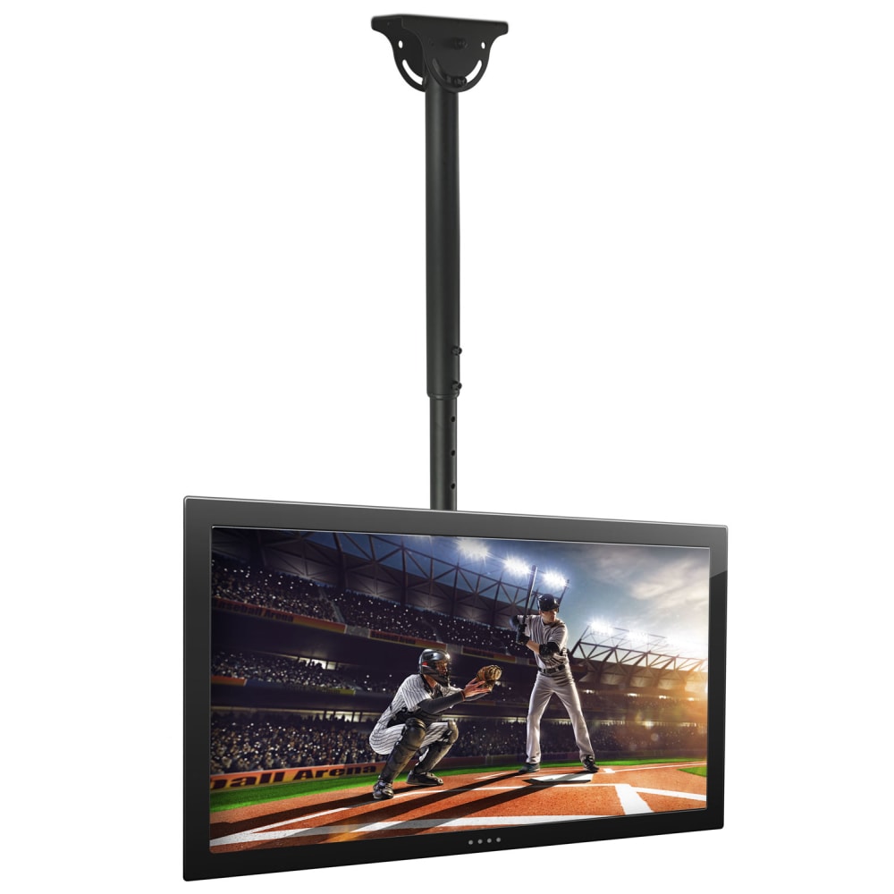 Mount-It! MI-507 Height-Adjustable Ceiling TV Mount For Screens 23 - 70in, 24-5/8inH x 24inW x 5-5/8inD, Black