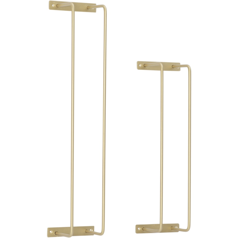 Powell Kellin Metal Towel Racks, 30inH x 6-3/4inW x 4-3/4inD, Gold, Set Of 2 Racks