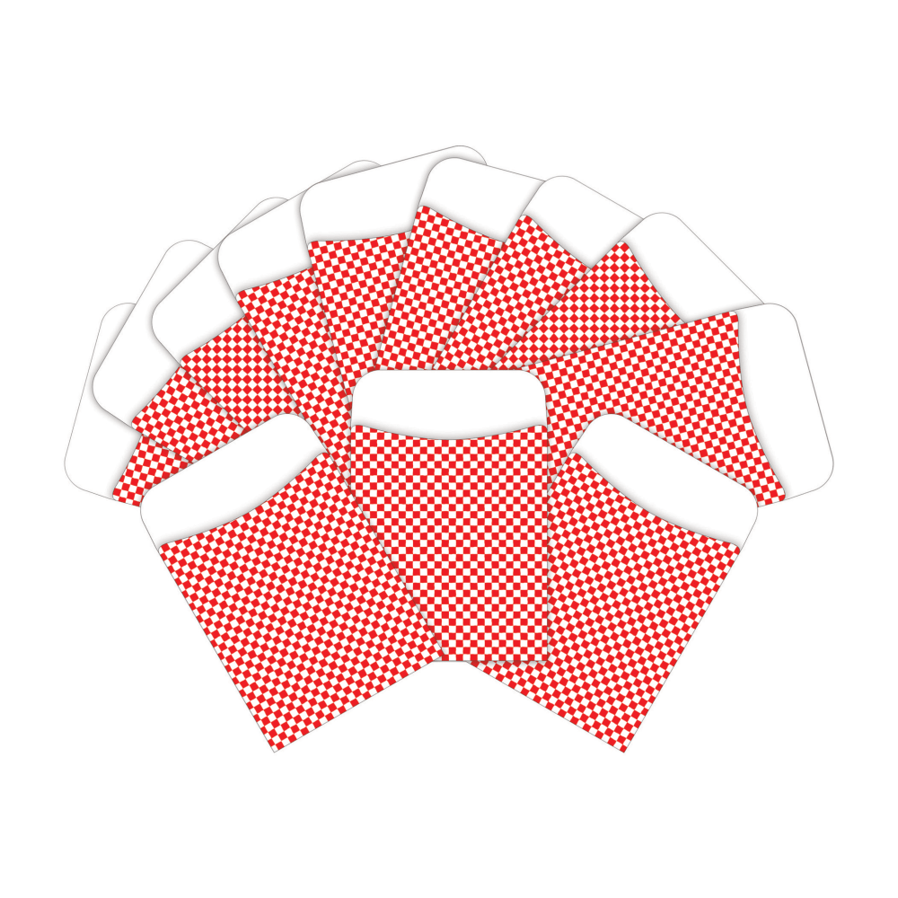 Barker Creek Library Pockets, 3in x 5 ", Check, Red/White, Pack Of 60 Pockets