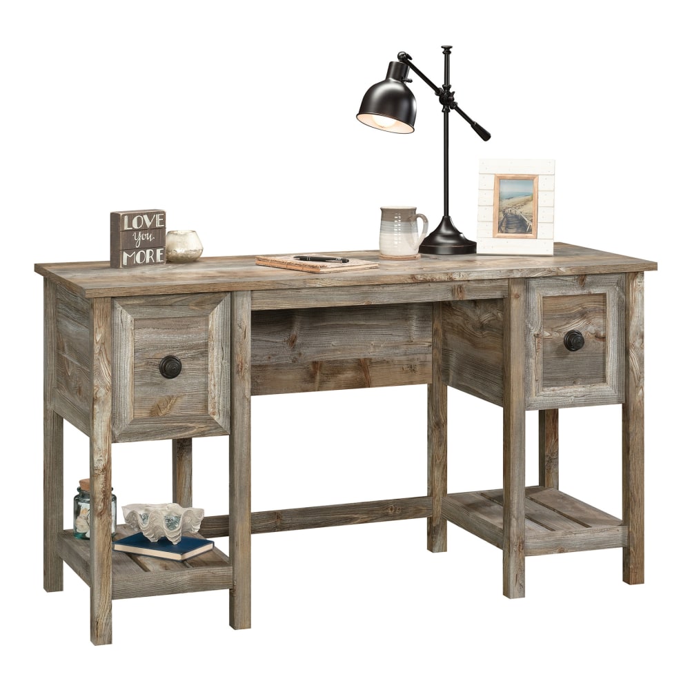 Sauder Granite Trace 54inW Home Office Computer Desk, Rustic Cedar