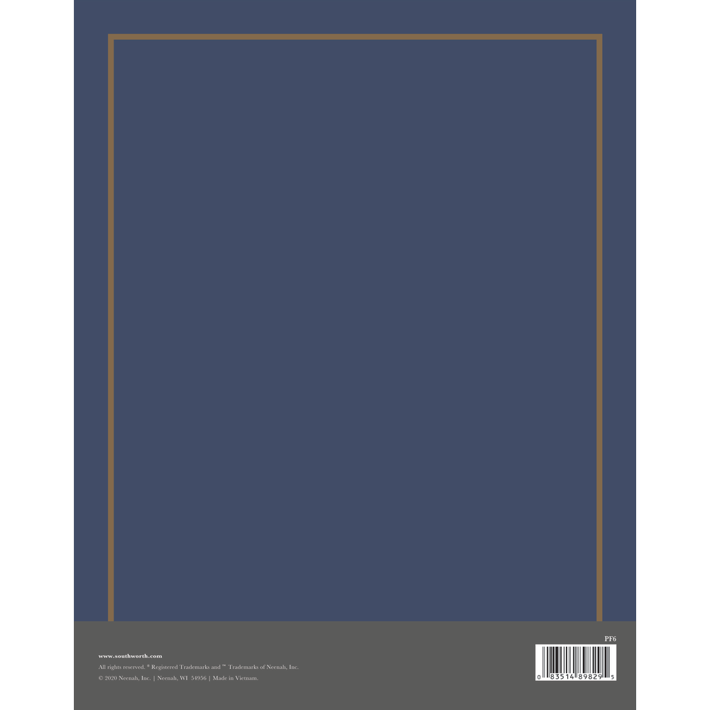 Southworth Certificate Jackets, Navy/Gold Foil Border, Pack Of 5