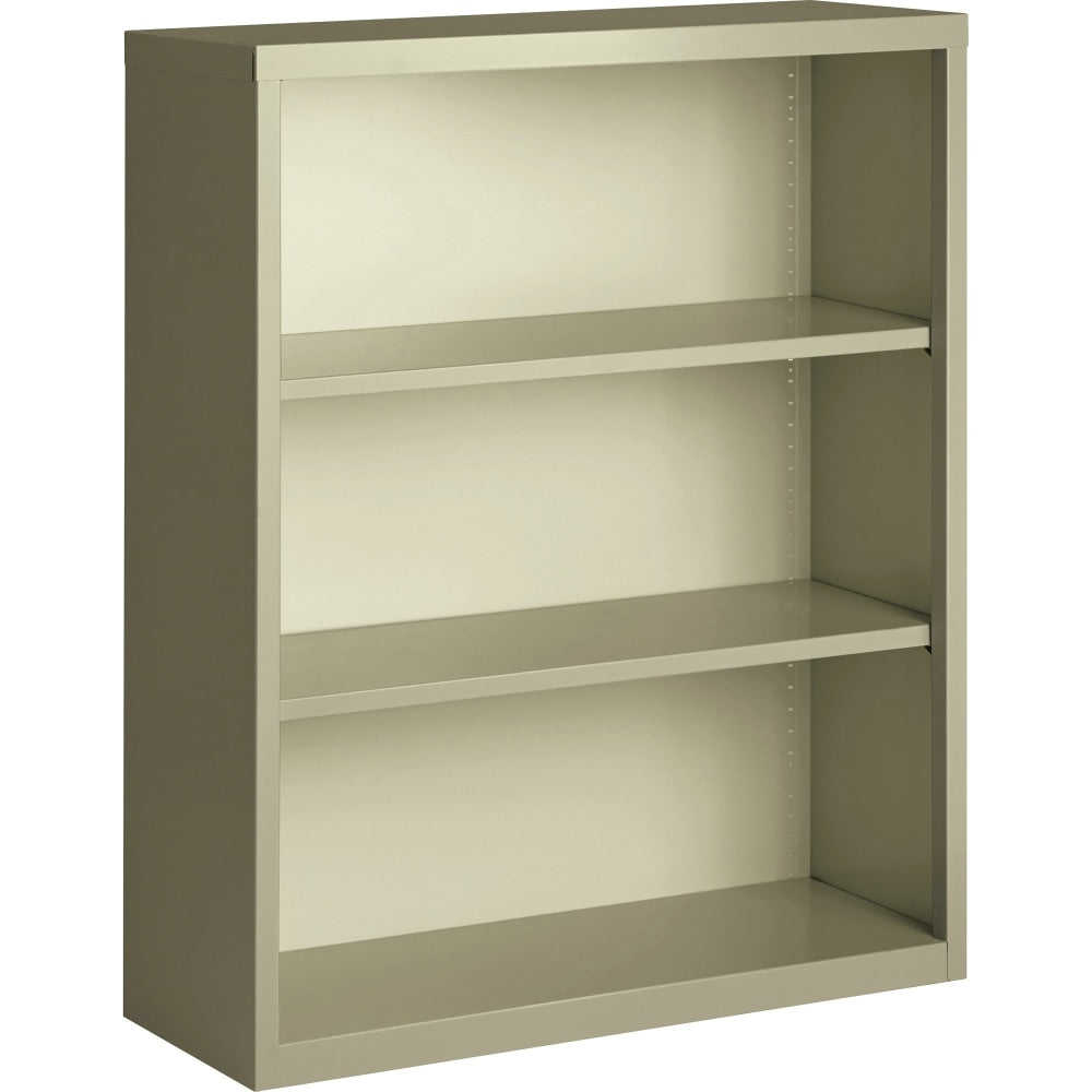 Lorell Fortress Series Steel Modular Shelving Bookcase, 3-Shelf, 42inH x 34-1/2inW x 13inD, Putty