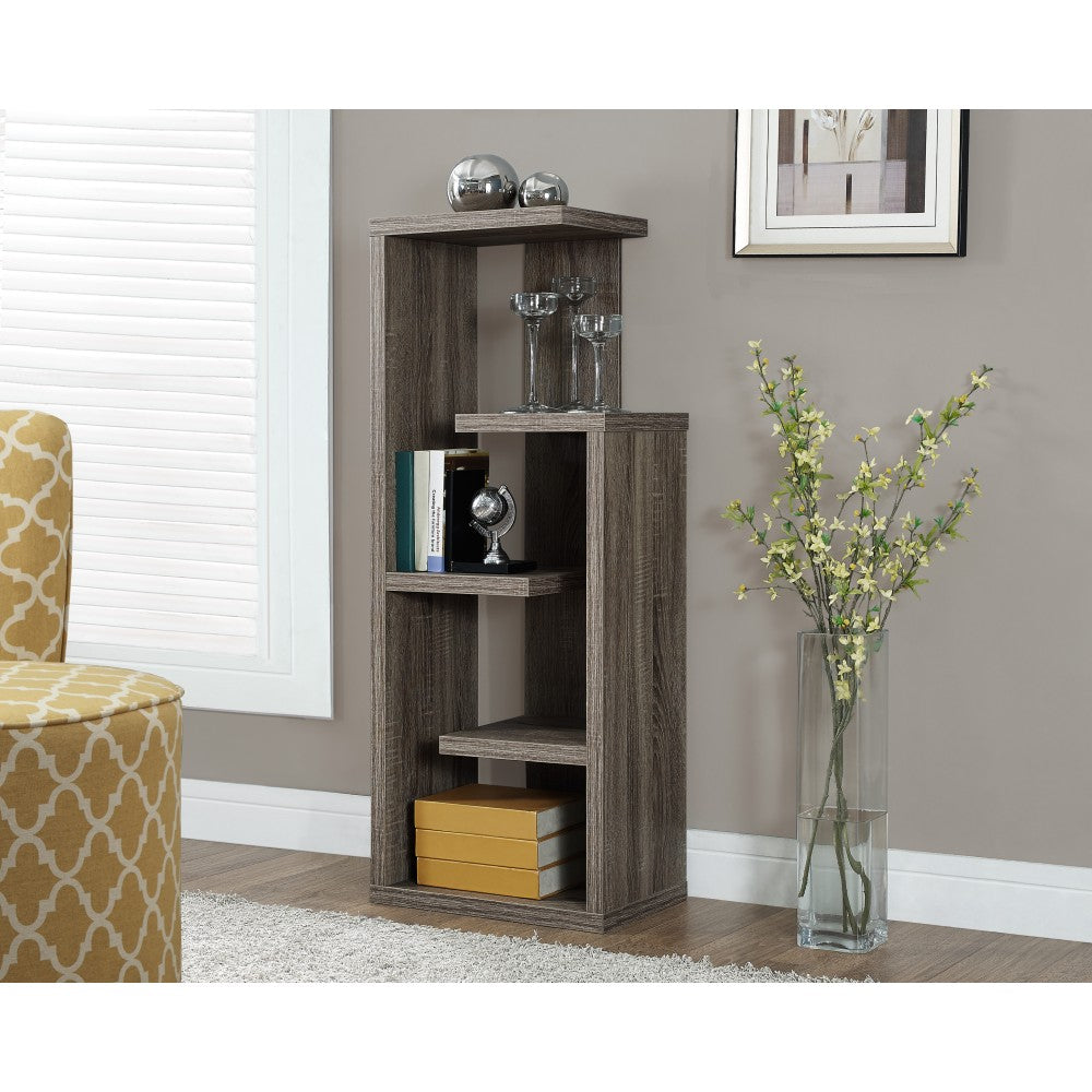 Monarch Specialties 48inH 5-Shelf Open-Concept Bookcase, Dark Taupe