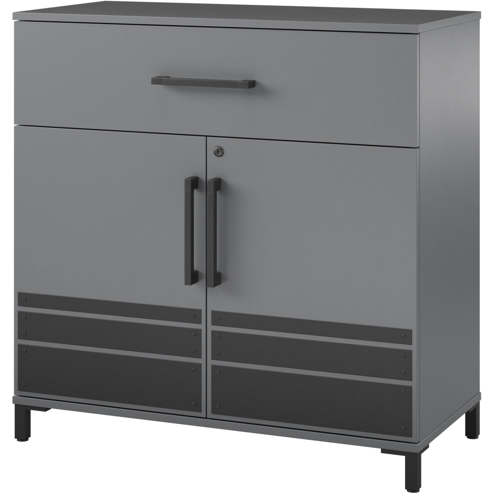 Ameriwood Home Systembuild Evolution 36inW Shelby Garage Base Cabinet, Graphite