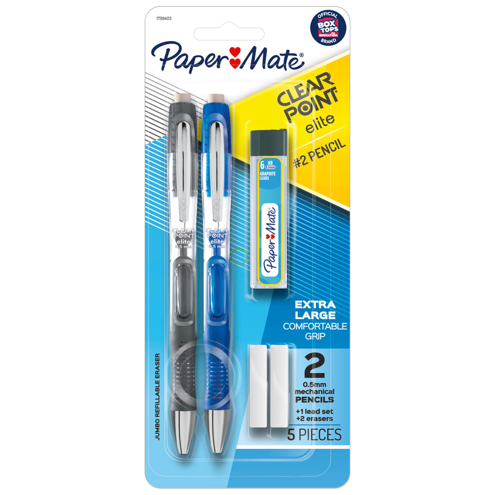 Paper Mate Clearpoint Elite Mechanical Pencil Starter Set, 0.5 mm, #2 Lead