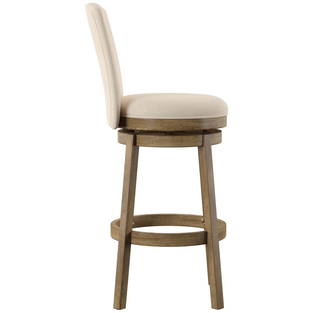 Powell Dacey Swivel Bar Stool, Beige/Rustic Taupe