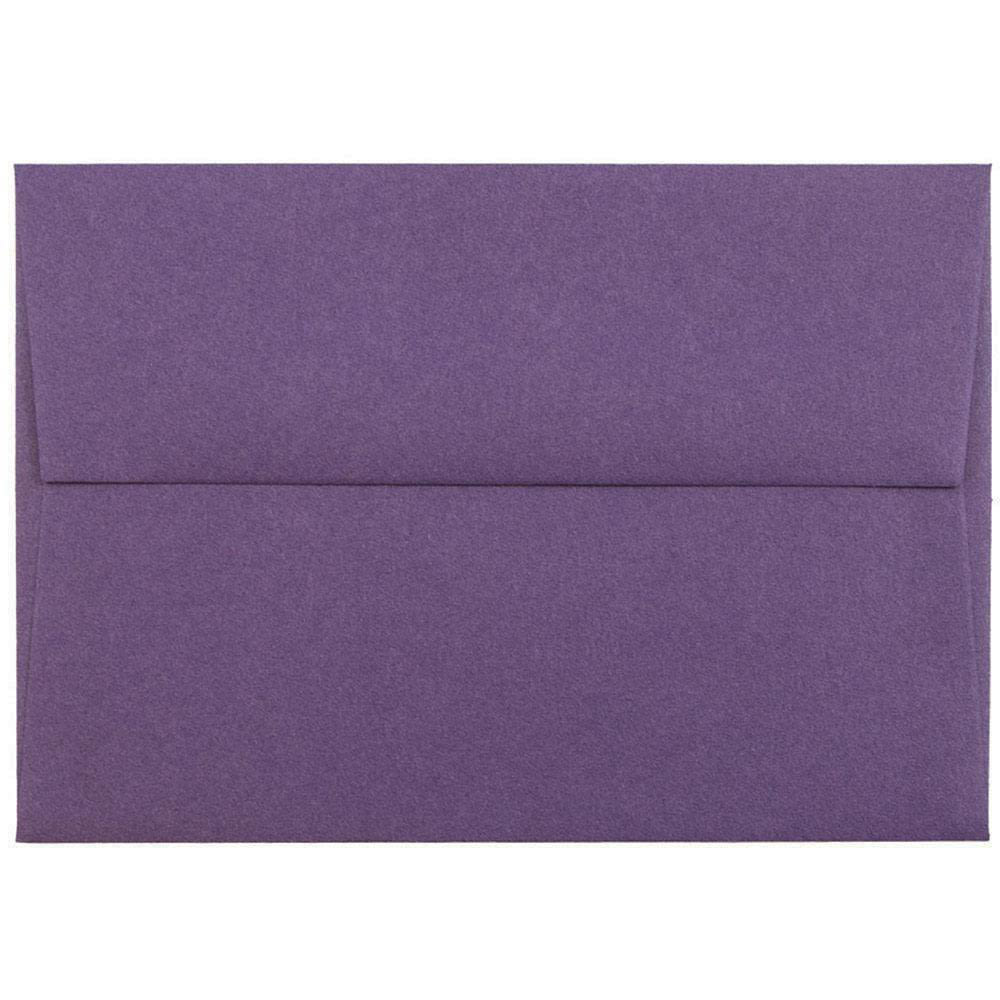 JAM Paper Stationery Set, 4 3/4in x 6 1/2in, Dark Purple/White, Set Of 25 Cards And Envelopes