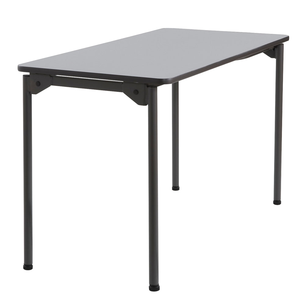 Iceberg Maxx Legroom-Series Wood Folding Table, 24inW x 48inD, Gray/Black