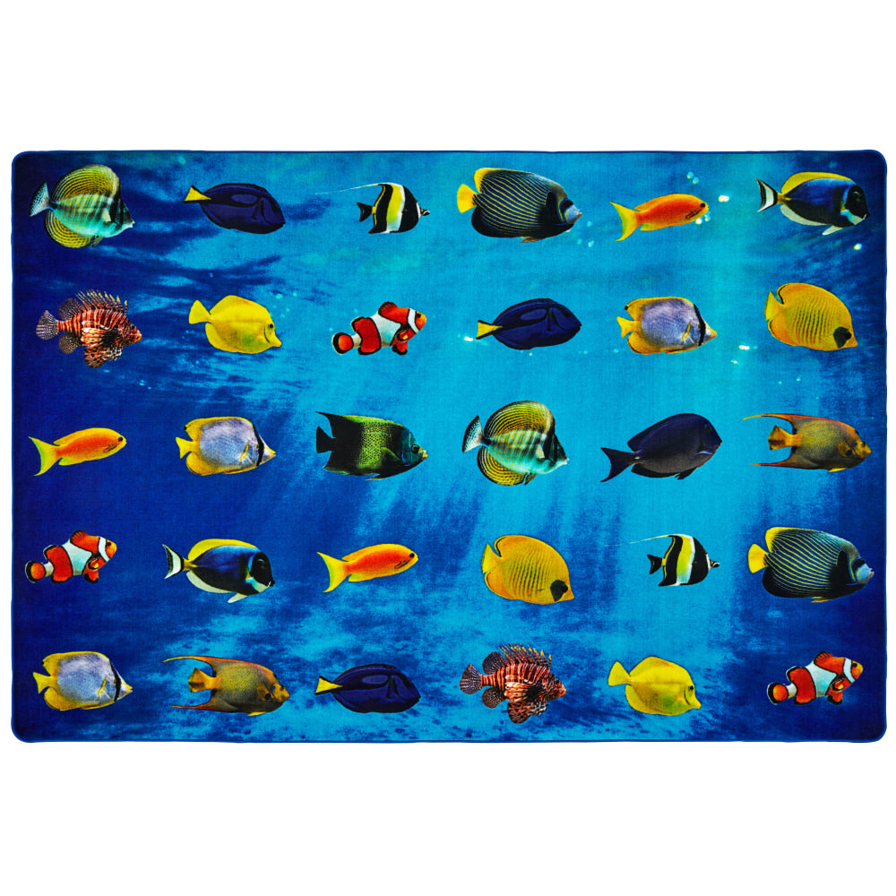 Carpets for Kids Pixel Perfect Collection Friendly Fish Seating Rug, 8'x 12', Multicolor