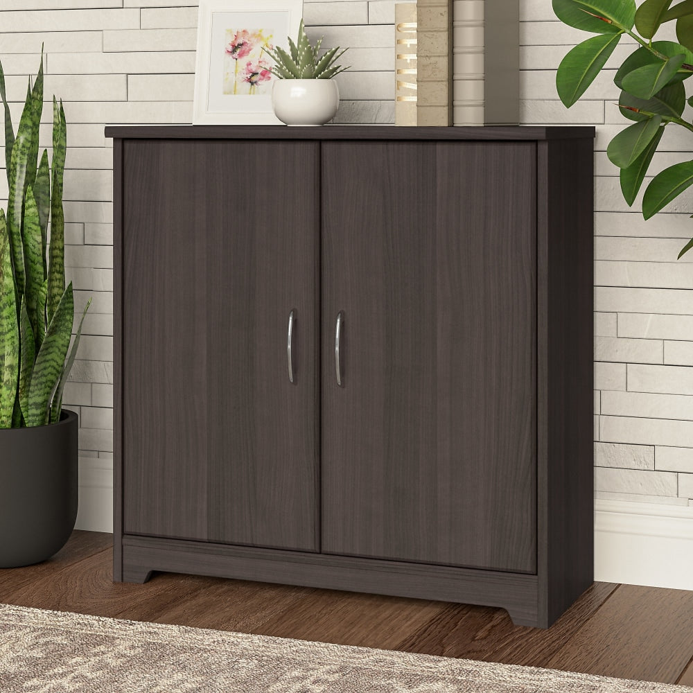 Bush Furniture Cabot Small 30inW Storage Cabinet With Doors, Heather Gray, Standard Delivery