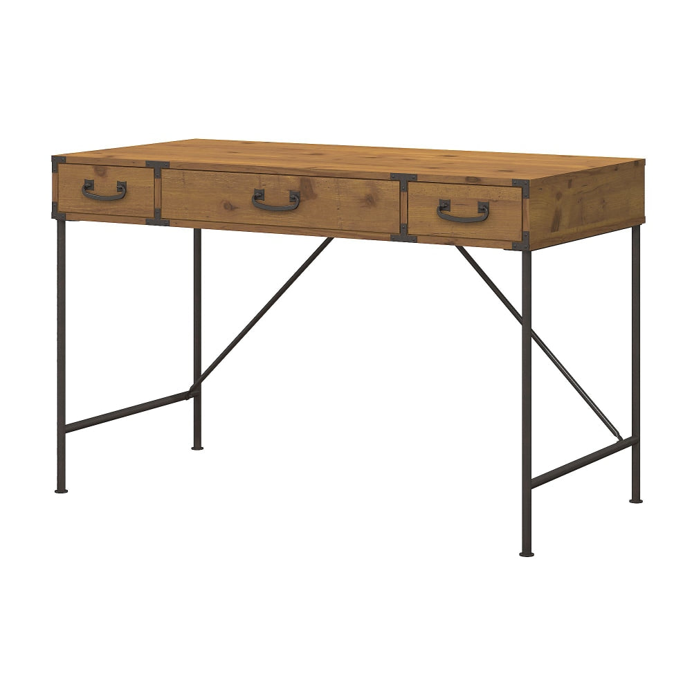 Kathy Ireland Home by Bush Furniture Ironworks 48inW Writing Desk, Vintage Golden Pine, Standard Delivery