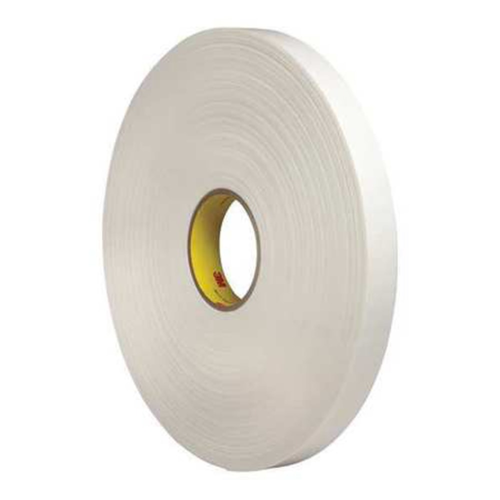 3M 4462 Double Sided Foam Tape, 1in x 5 Yd., White