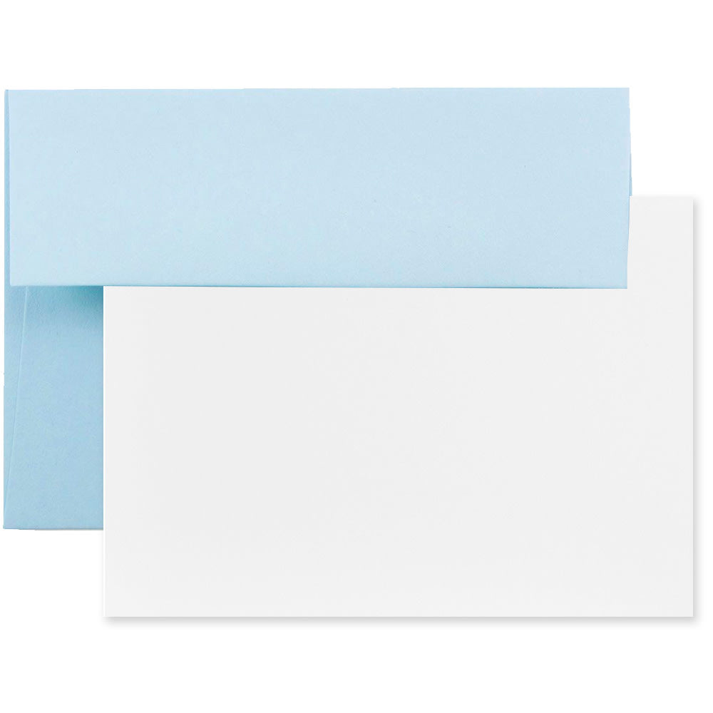 JAM Paper Stationery Set, 4 3/4in x 6 1/2in, Baby Blue/White, Set Of 25 Cards And Envelopes