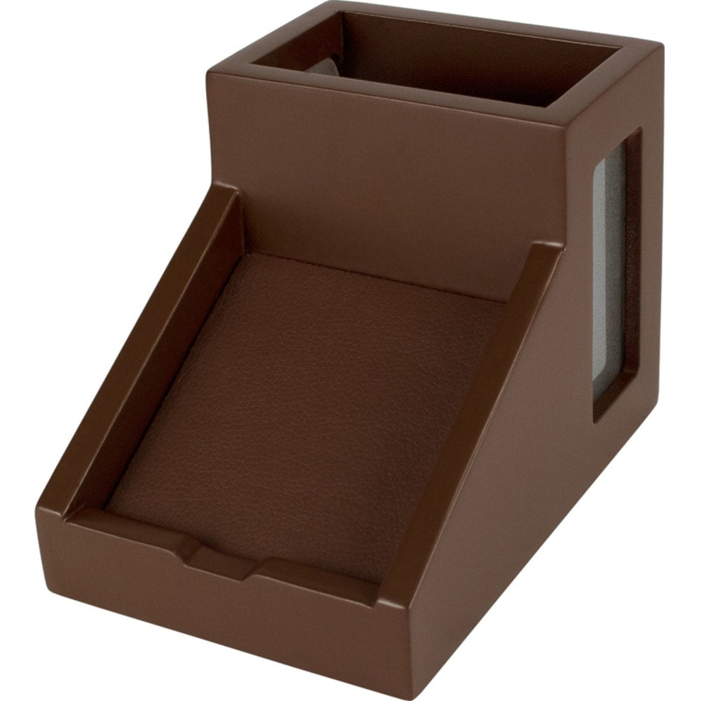 Victor Mocha Brown Collection Pencil Cup With Note Holder, 4inH x 4 1/2inW x 6 3/10inD, Brown